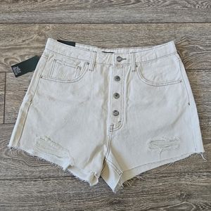 Wild Fable Ivory White Highest Rise Cutoff Denim Shorts 100% Cotton